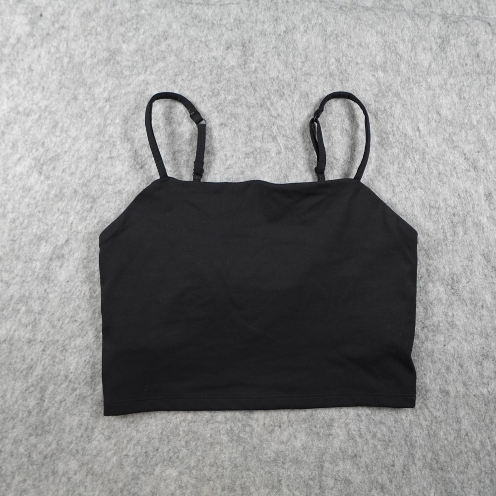 Girlfriend Collective Top Women Medium Black Cami Adjustable Spaghetti Straps
